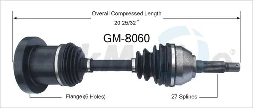 GM-8060 – TRAKMOTIVE CV Axle Shaft, OE Replacement